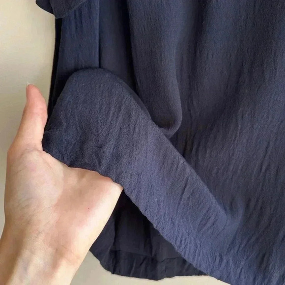 LOFT Cold Shoulder Ruffle Blouse, Floral Embroidered Top, Size Medium - Picture 11 of 16